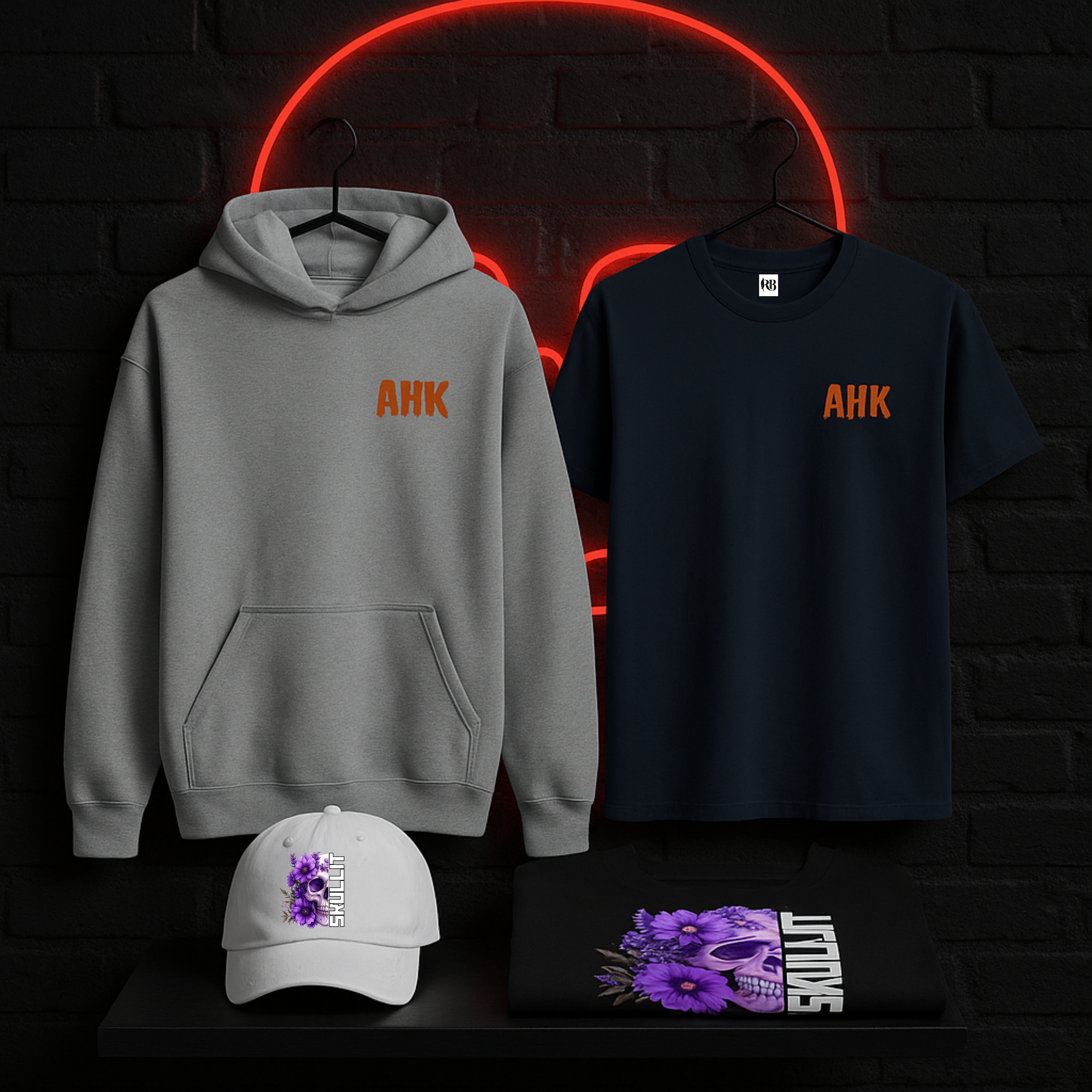 SKULLIT x AHK – Floral Skull Limited Edition Collection | Halloween Streetwear ( Cap, Hoodie or Sweatshirts, Tee or Tank)