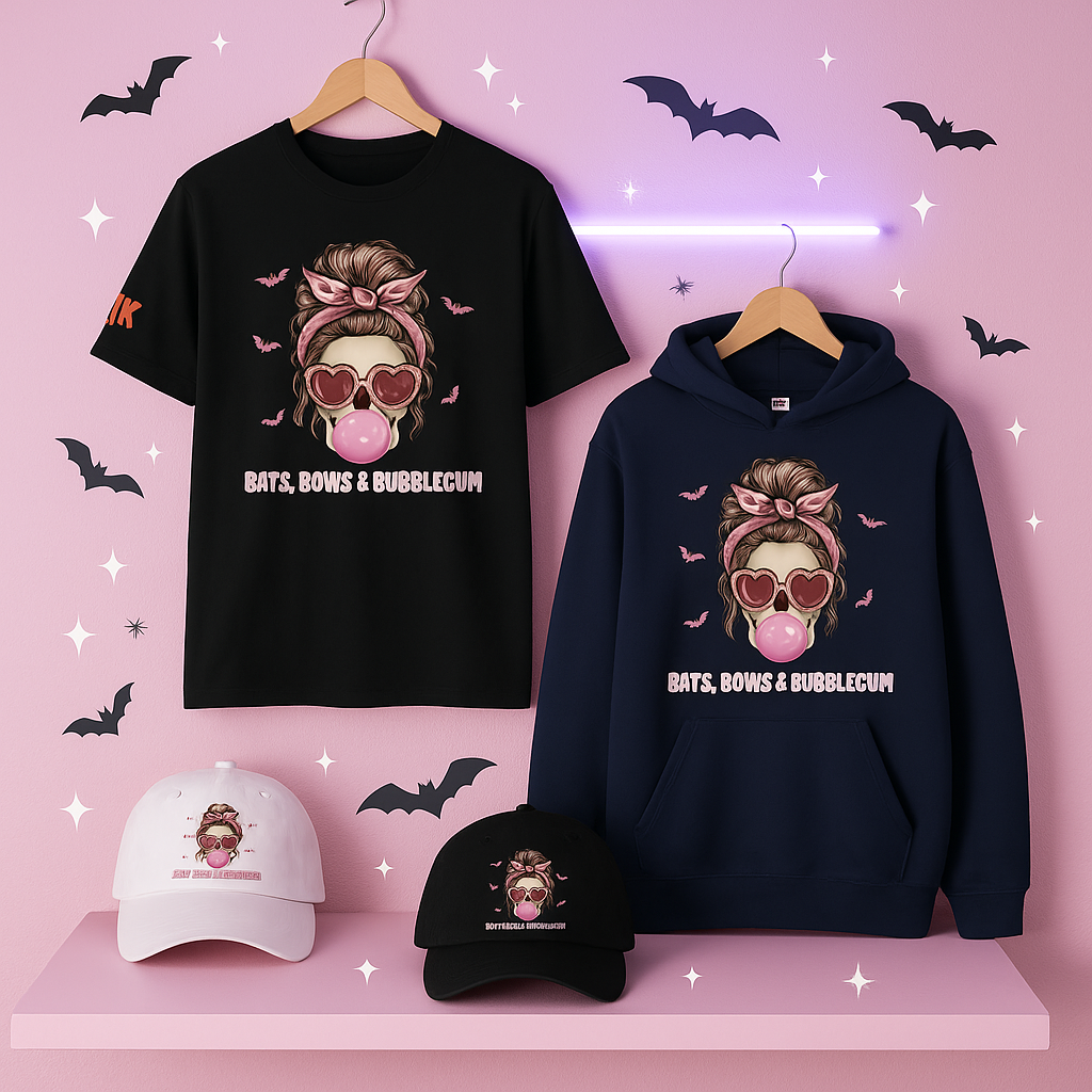 Bats, Bows & Bubblegum x AHK | Halloween Sweet Rebellion Collection ( Cap, Tee, Hoodie & Sweatshirt)