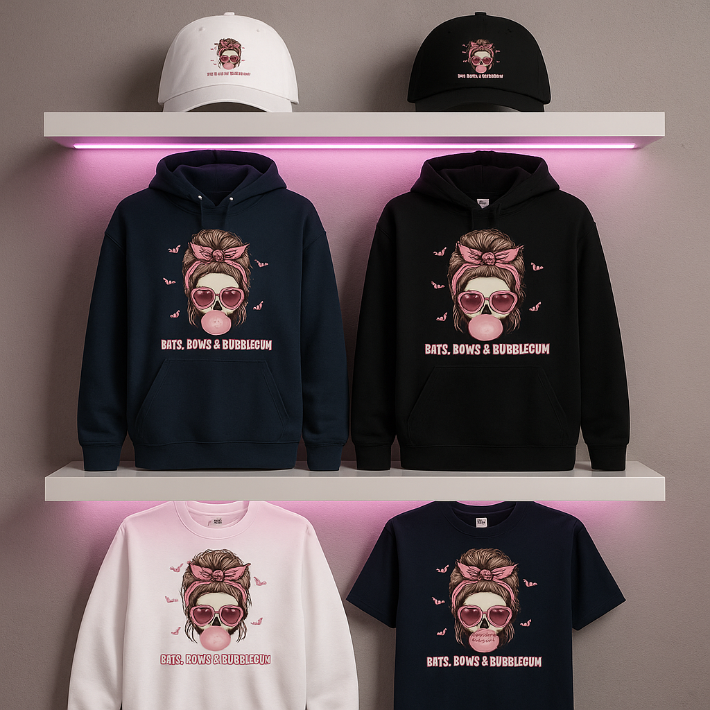 Bats, Bows & Bubblegum x AHK | Halloween Sweet Rebellion Collection ( Cap, Tee, Hoodie & Sweatshirt)