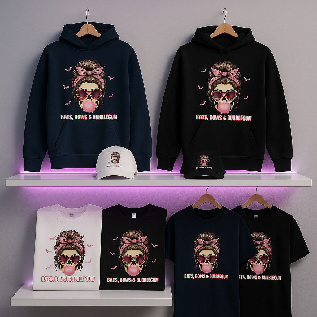 Bats, Bows & Bubblegum x AHK | Halloween Sweet Rebellion Collection ( Cap, Tee, Hoodie & Sweatshirt)